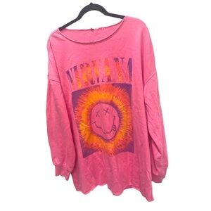Nirvana pink logo sweatshirt 2X